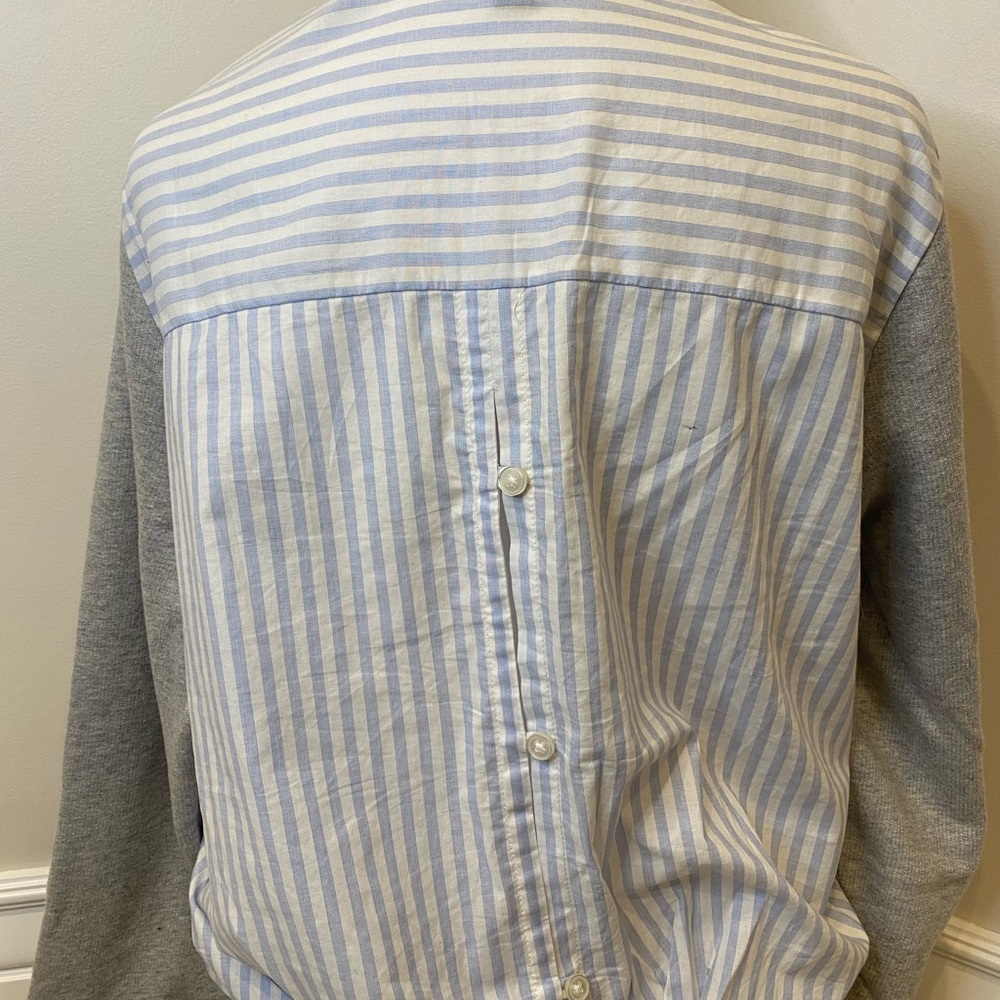 J. Crew Blue and White Striped Shirt